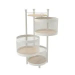 فایل سه طبقه توری چرخدار رنگ کرم کد 8114 - تصویر 2
